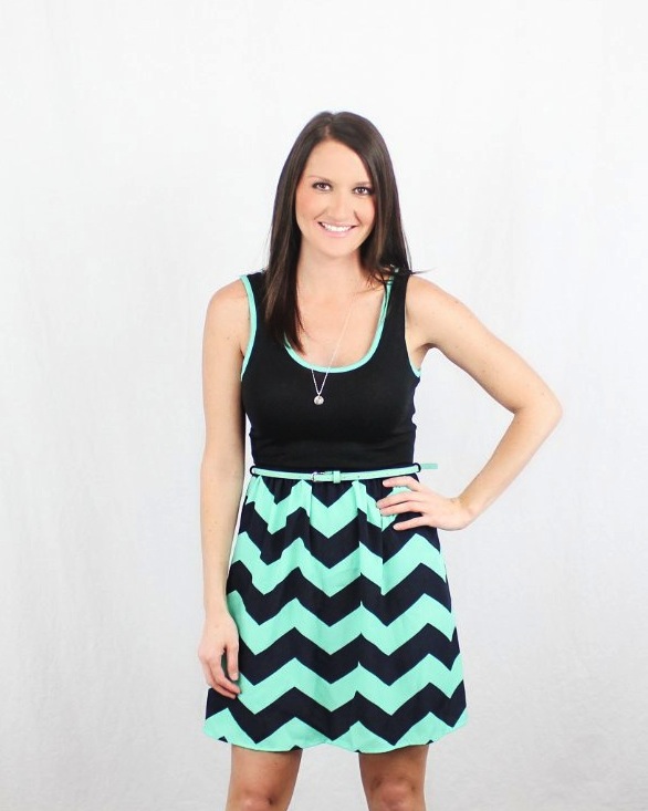 mint and black chevron