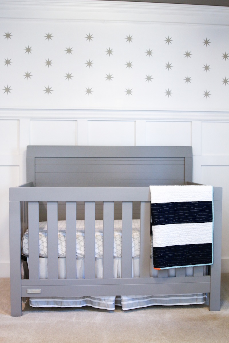 Baby Boy Nursery with Grey Crib - HouseofRoseBlog.com