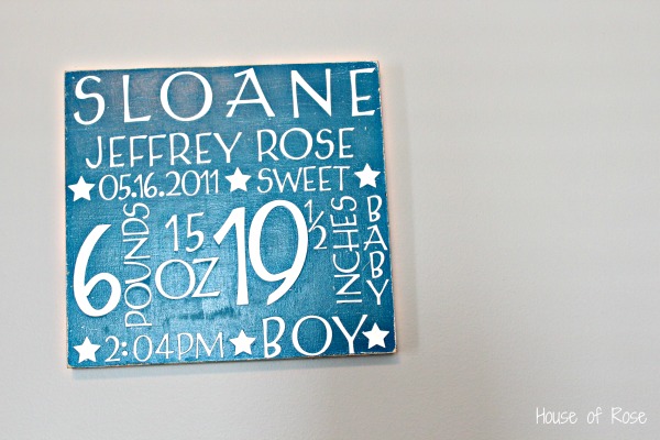 Nursery ideas birth announcement sign