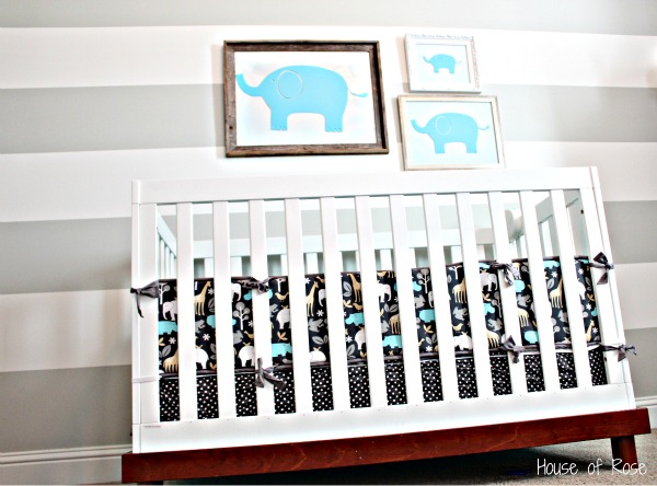 Gray and White Elephant Nursery