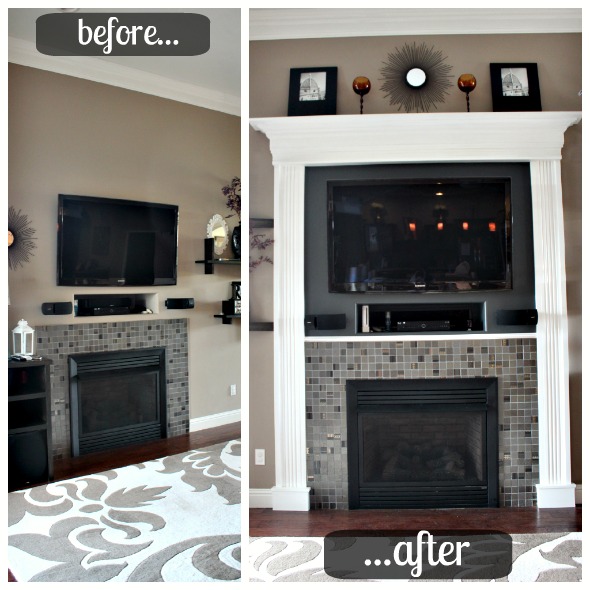 Fireplace Turned Fancy - Updating the Fireplace from Houseofroseblog.com