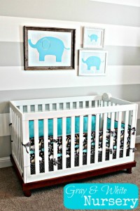 gray and white nursery