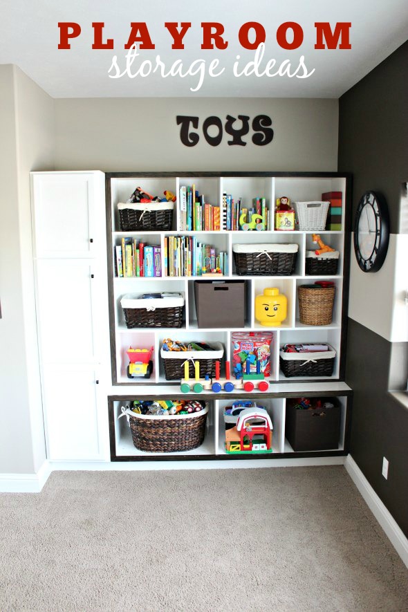 storage shelves for playroom