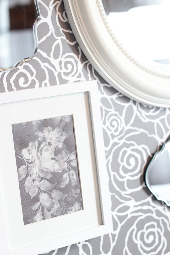 Rockin' Roses Damask Stencil Master Bathroom Makeover Mirrors