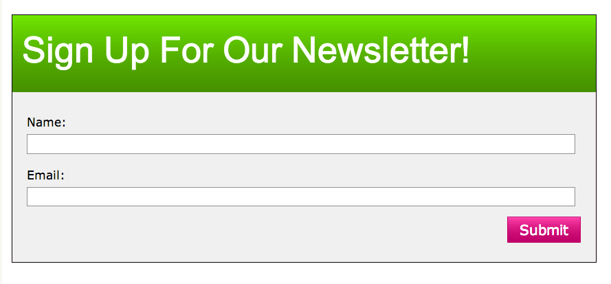 Sign up for our newsletter