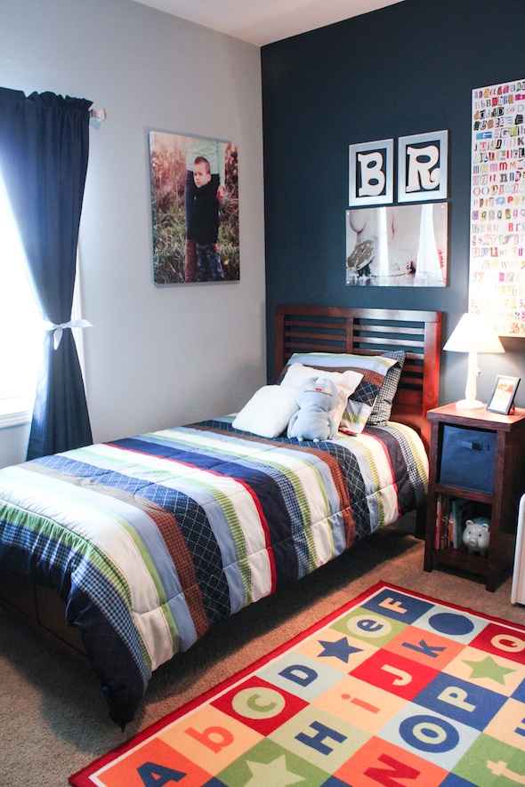 navy kids bedroom