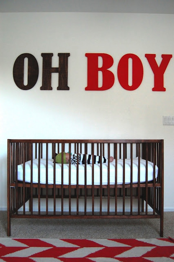 Modern Red and Black Boy Nursery