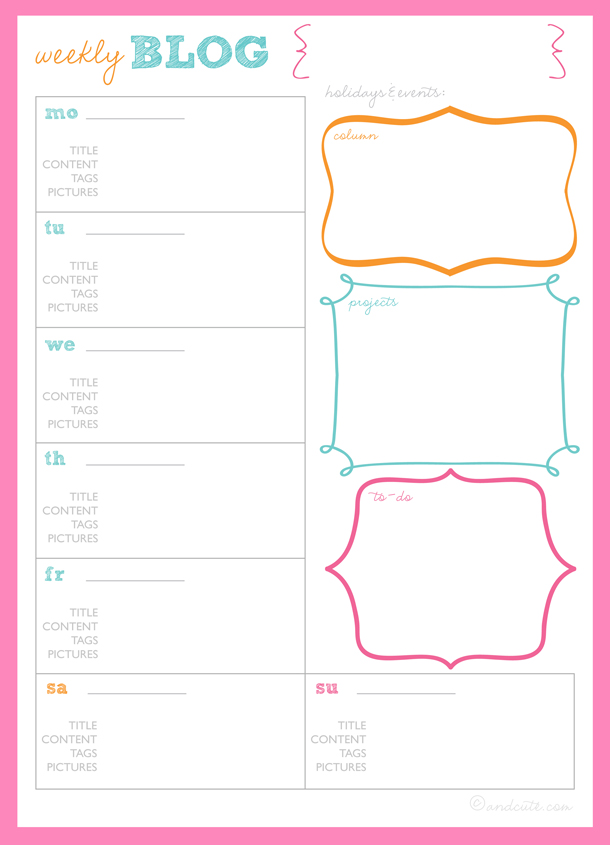 Get Organized Blog Planner Printables