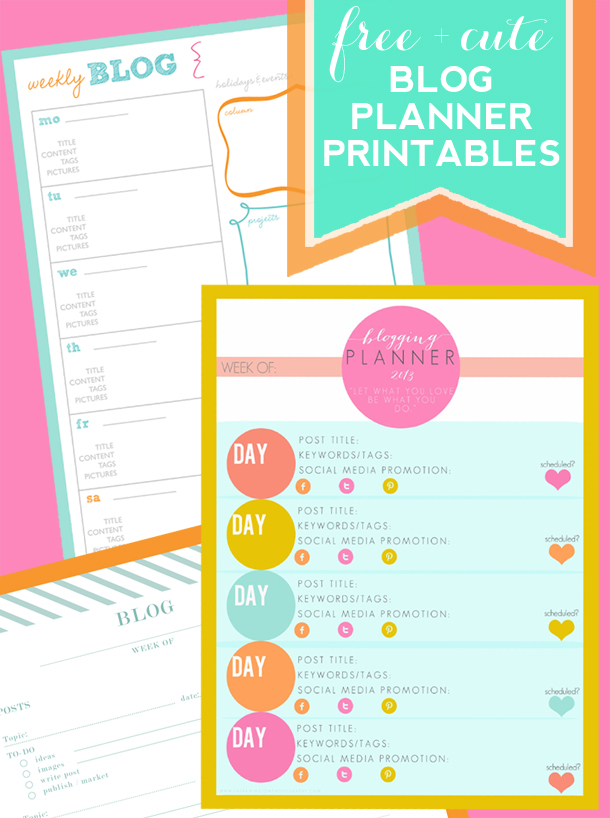 Free Printable Blog Planner