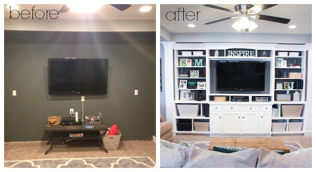 The Basement Built In Entertainment Center Bookshelves