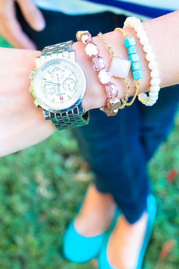 Fashion - A Love For Stripes {Top from Ella Madison Boutique & Bracelets from The Shine Project}