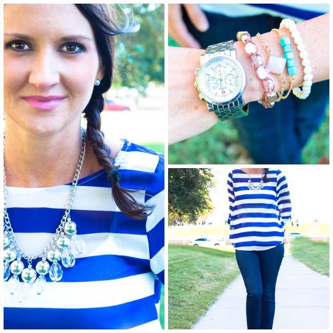 Fashion - A Love For Stripes {Top from Ella Madison Boutique & Bracelets from The Shine Project}