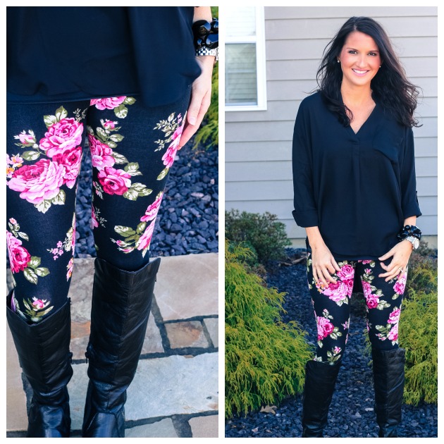 Leggings - Rose Pattern